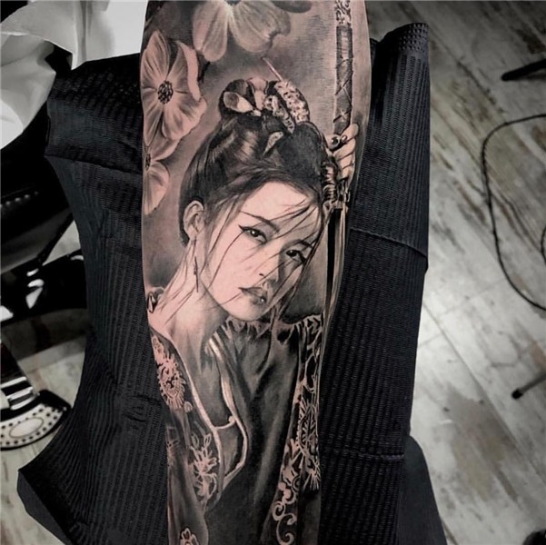 attoo art by @eduardo_cuadros_tatto Female samurai tattoo, G
