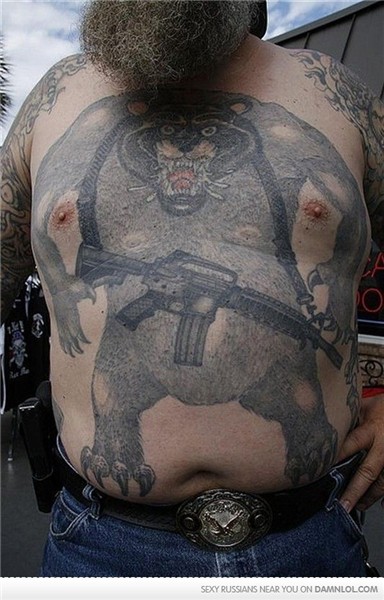 bear tattoo Bad tattoos, Weird tattoos, Tattoos