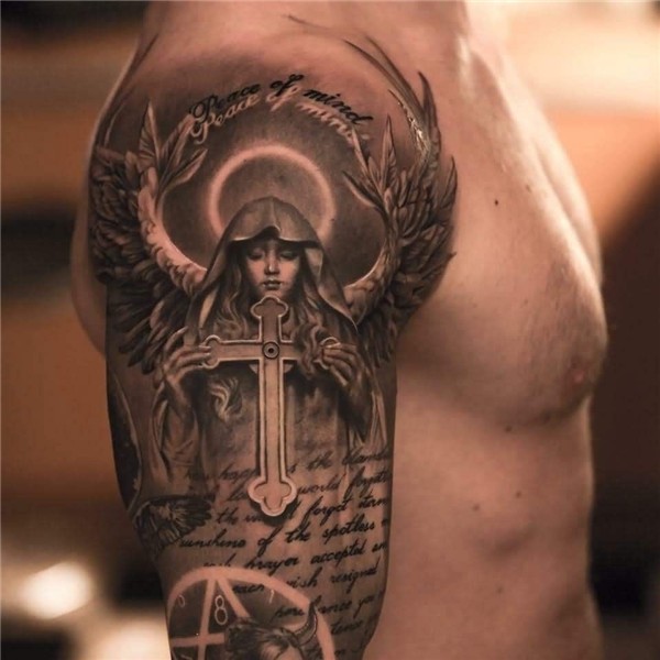 #bibleversetattoosformen Angel tattoo men, Scripture tattoos