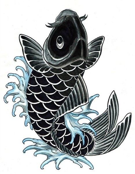 black koi Koi tattoo design, Black koi fish, Koi fish tattoo