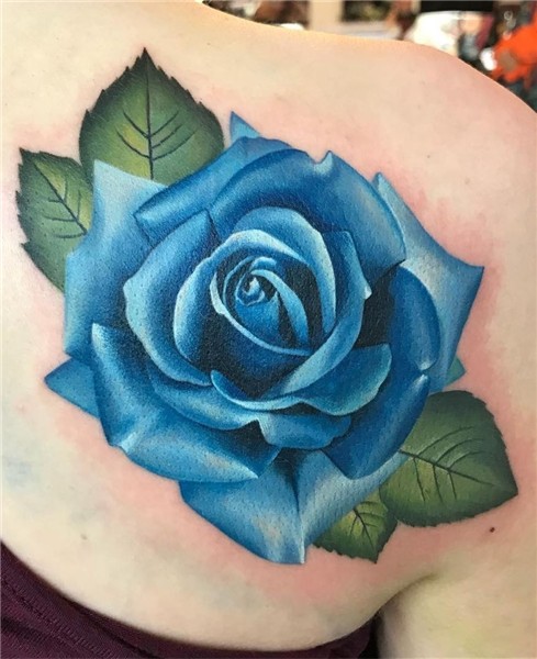 blue rose tattoo © tattoo artist Michelle Maddison ❤ 🌹 ❤ 🌹 ❤