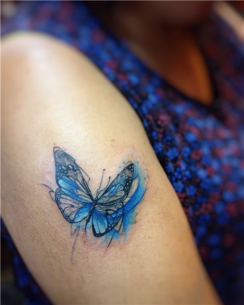 butterfly watercolor tattoo Tatouage, Tatouage papillon, Pap