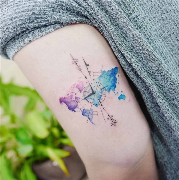 by Banul Watercolor compass tattoo, Compass tattoo, Tattoos
