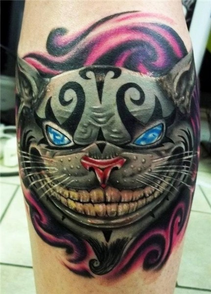 by Lee Collins Wonderland tattoo, Cheshire cat tattoo, Cat t