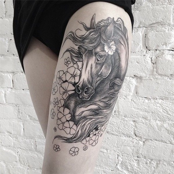 by Sasha Masiuk #tattoos #blackink #black #ink #thighs #anim