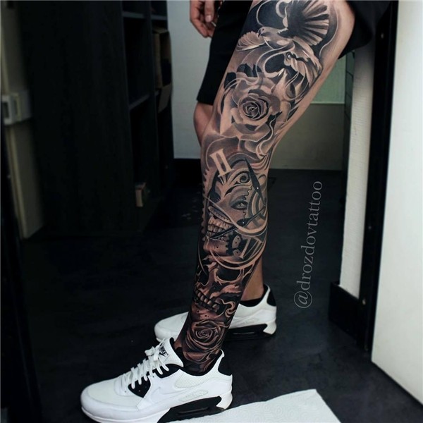 by Vladimir Drozdov Leg tattoos women, Full leg tattoos, Leg