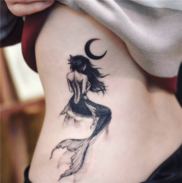 💙 🌙 🌊 by @tattoo_grain Body art tattoos, Mermaid tattoo desi