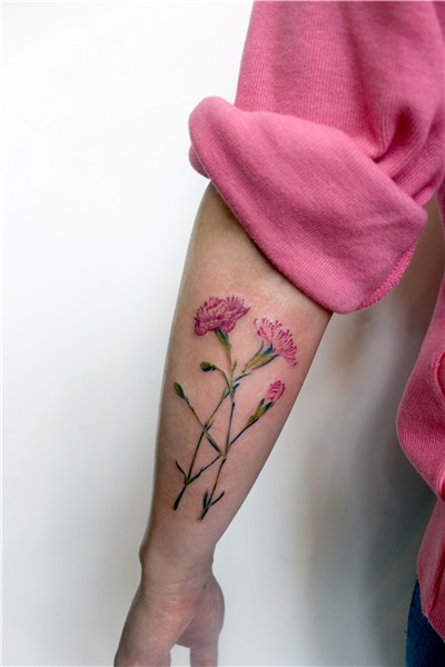 carnation, carnation tattoo, flower, flower tattoo, floral,