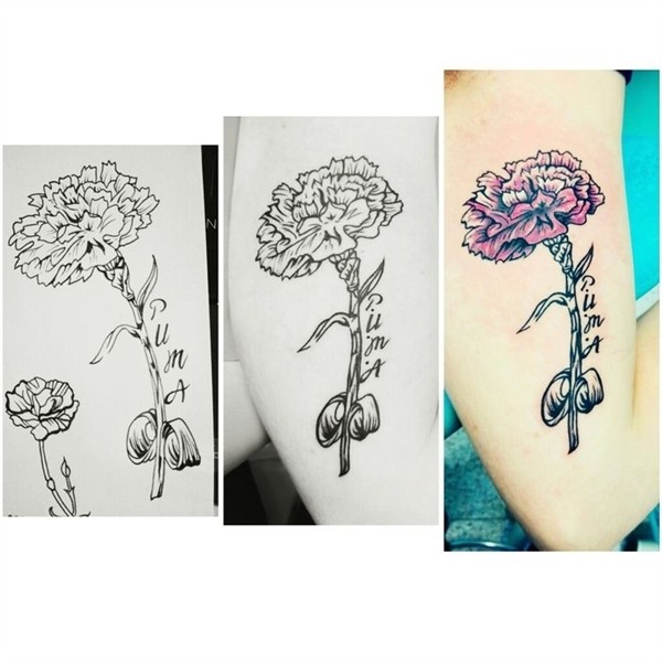 #carnation #carnationtattoo #tattoo #tattooart . Tatouage