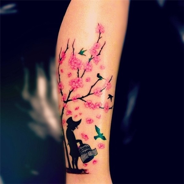 #cherryblossom #sakura #tattoo #tree #freehand #birds #fre.