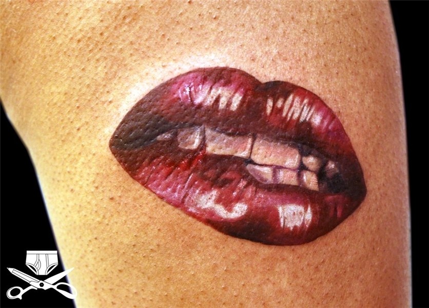 color tattoo hautedraws Red lips tattoo, Mouth tattoo, Lip t