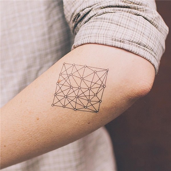 cool 3d geometric cube temporary tattoo sticker Geometric ta