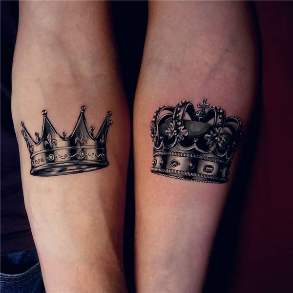 crown couple tattoo © tattoo artist Marcin