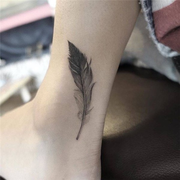 cutelittletattoos Feather tattoo ankle, Feather tattoo desig