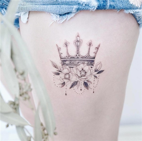 flower crown tattoo - Google Search Beautiful tattoos for wo
