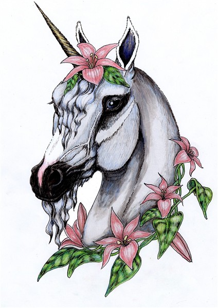 flowered unicorn in color by SpottedPegasus on deviantART Un