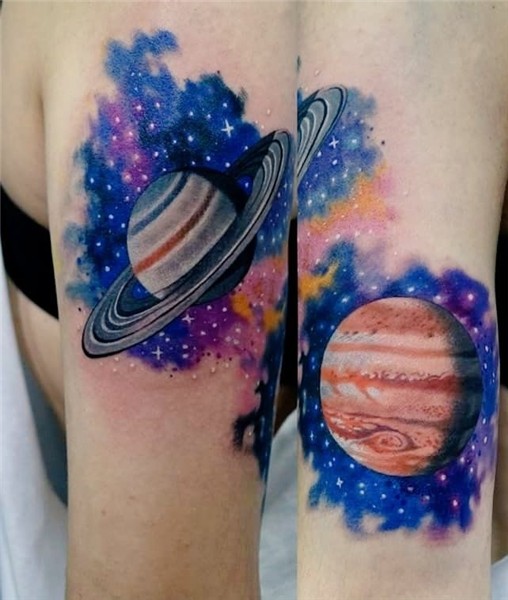 fuckyeahtattoos Galaxy tattoo, Planet tattoos, Saturn tattoo