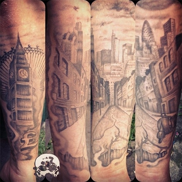 heal london sleeve update #london #skyline #tattoo #mrgarb.