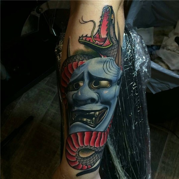 https://www.instagram.com/ Hannya mask tattoo, Oni mask tatt