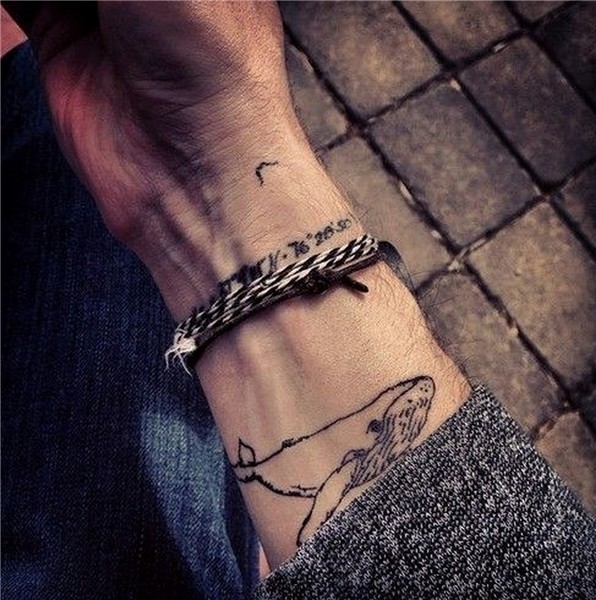 humpback whale tattoo + longitude latitude. Wrist tattoos fo