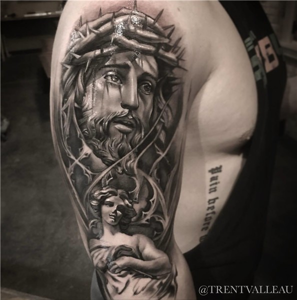 jesus tattoo by Trent Valleau Jesus tattoo, Jesus tattoo des