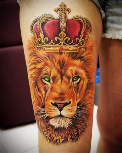 lion tattoo with crown 08.12.2019 № 028 -tattoo crown- tatto