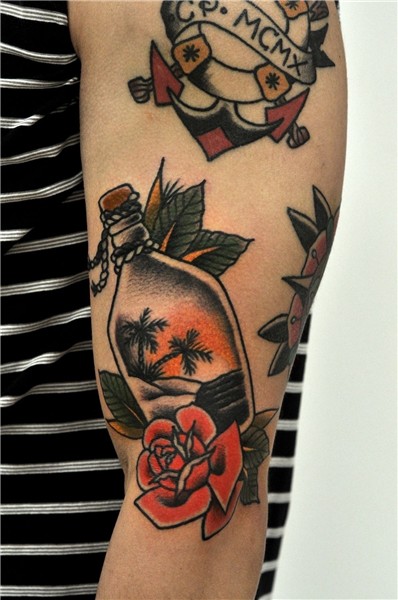 lovelyinkk Traditional tattoo sleeve, Sleeve tattoos, Bottle