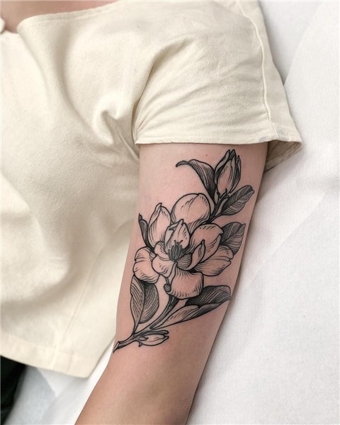 magnolia from flash day at @rosegoldsf ✨ Tatuagem de manga,