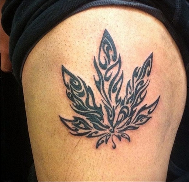marijuana leaf tattoo 30.09.2019 № 010 -hemp (MARIJUANA) tat