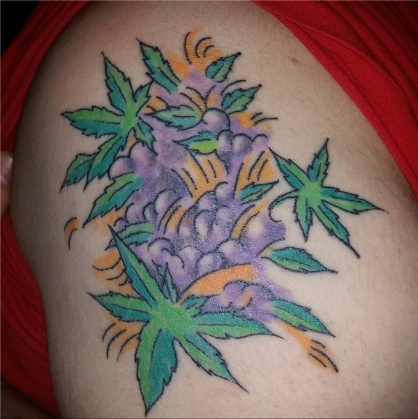 marijuana leaf tattoo 30.09.2019 № 030 -hemp (MARIJUANA) tat