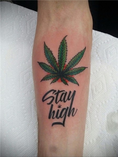 marijuana leaf tattoo 30.09.2019 № 032 -hemp (MARIJUANA) tat