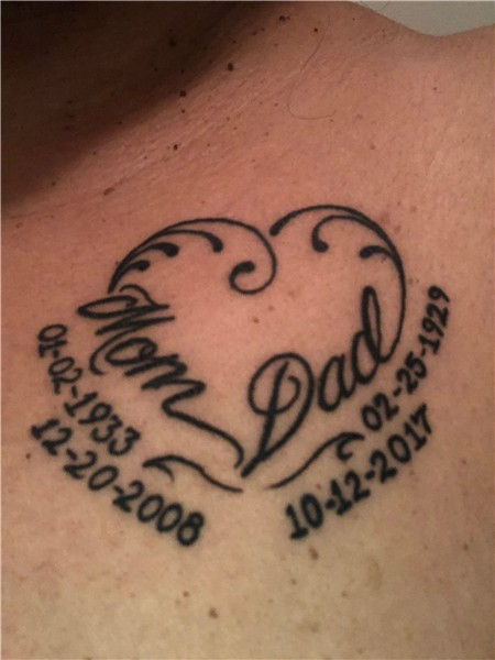 mom dad In memory of mom amp; dad. #FamilyTattooIdeas #Tatto