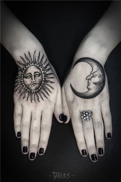 moon and sun hand tattoo Tattooed Pinterest Trendy tattoos,