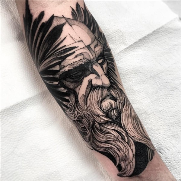 nice bw Odin tattoo idea by @fredao_oliveira Viking tattoos,