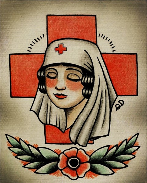 old school nurse tattoo - Google Search Nurse tattoo, Vintag