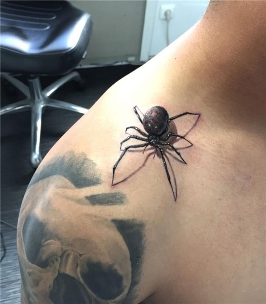 pająk 3d tatuaż na obojczyku Spider tattoo, 3d tattoos, Pict