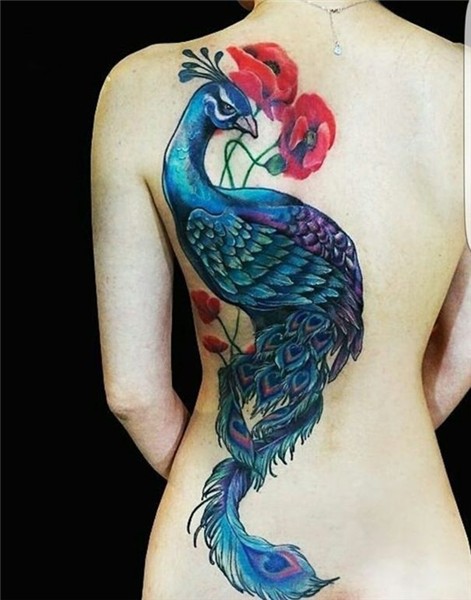 peacock tattoo on back tattoos and body art Peacock tattoo,