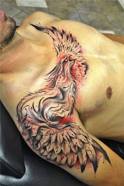 phoenix-tattoo-sleeve-phoenix-tattoos chest and shoulder Pho