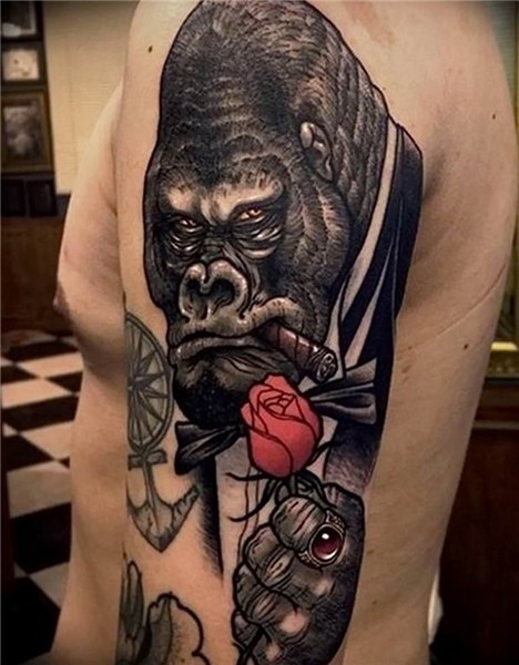 photo example of a gorilla tattoo 28.01.2019 № 163 - drawing