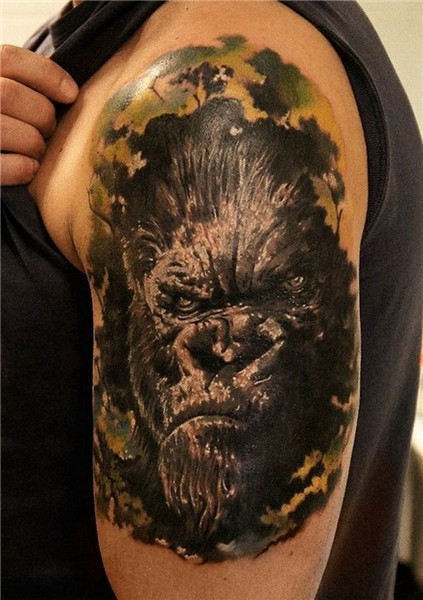 photo example of a gorilla tattoo 28.01.2019 № 191 - drawing