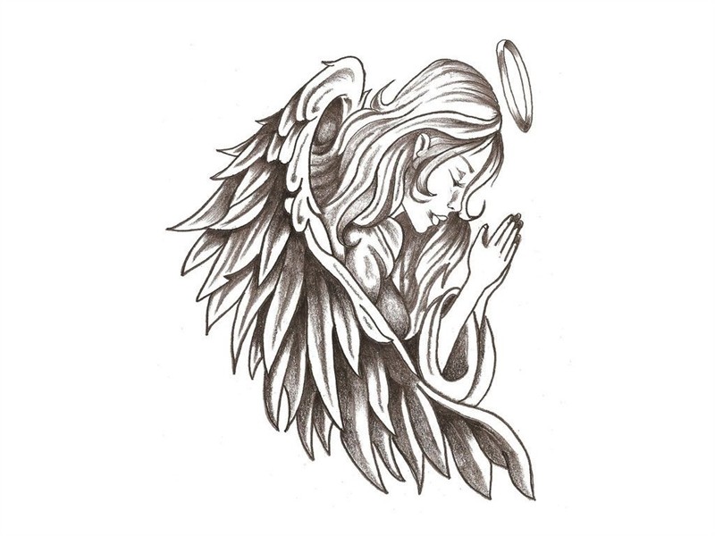 praying angel Beautiful angel tattoos, Guardian angel tattoo