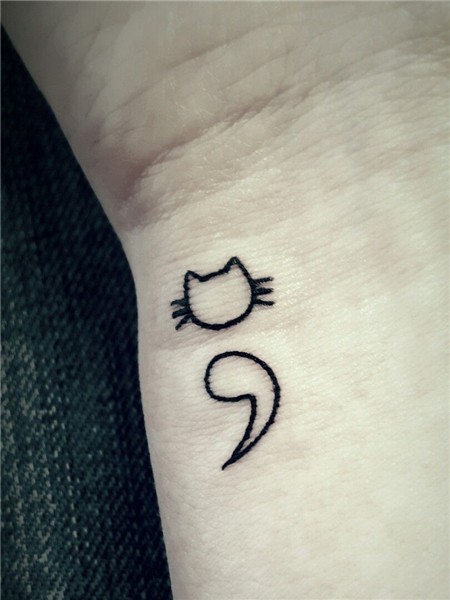 #semicolon #cat #continue Small tattoos, Tiny tattoos, Semic