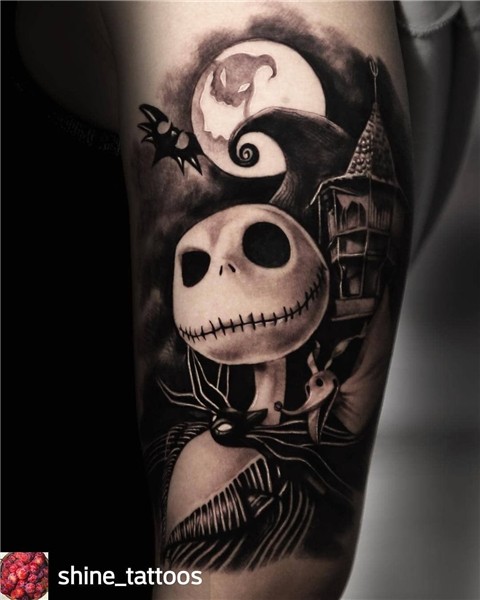 @shine_tattoos #NightmareBeforeChristmas TATTOO BY @shine_ta