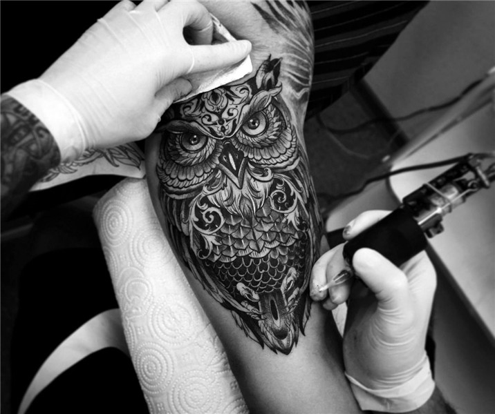 skindeeptales Mens owl tattoo, Owl tattoo, Geometric owl tat