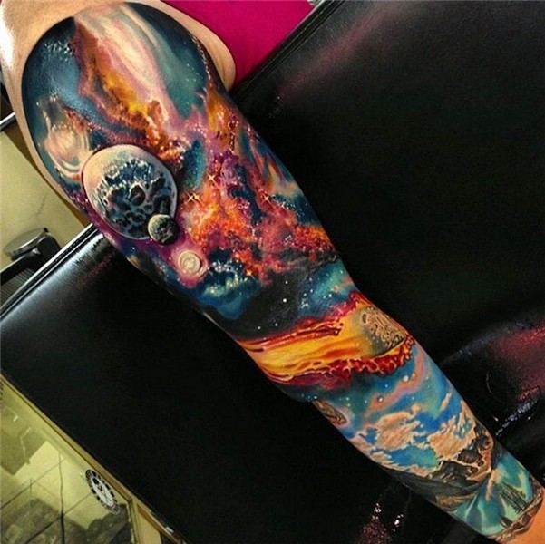 space tattoo sleeve Galaxy tattoo, Best sleeve tattoos, Spac