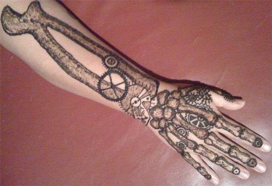 steampunk skeleton arm piece Costumes/Halloween Hand henna,