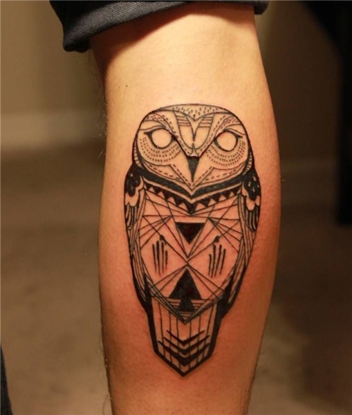 stylized owl tattoo Tribal owl tattoos, Geometric tattoo, Ta