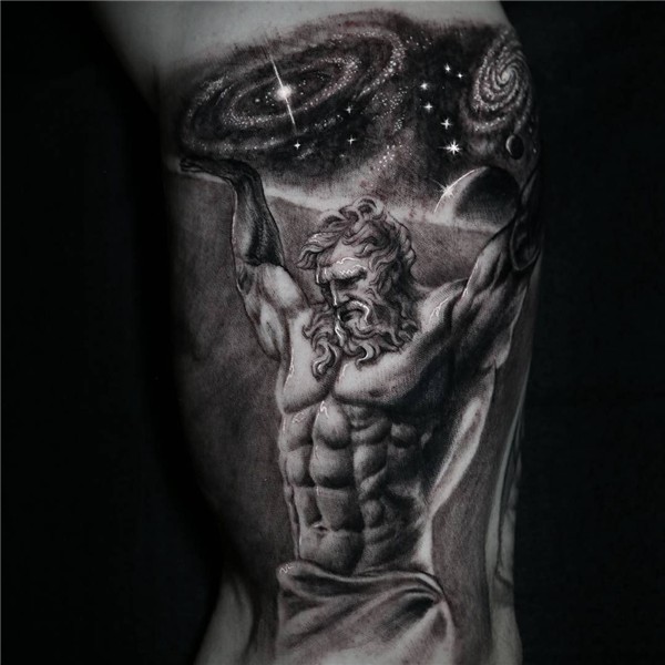 tattoo by Stefano Alcantra Atlas tattoo, Greek tattoos, Myth
