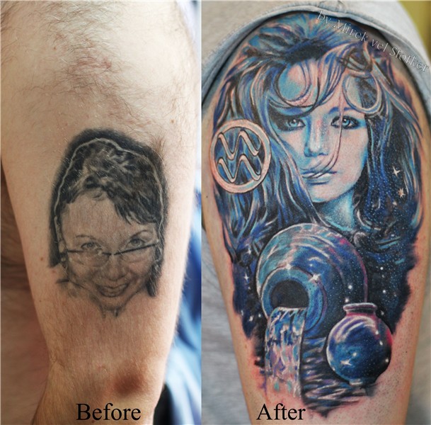 tattoo cover up with Aquarius by MIrek vel Stotker Aquarius