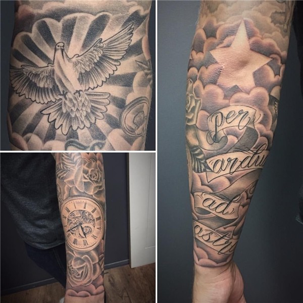 #tattoo finished #forearm #sleeve added #cloud everything el